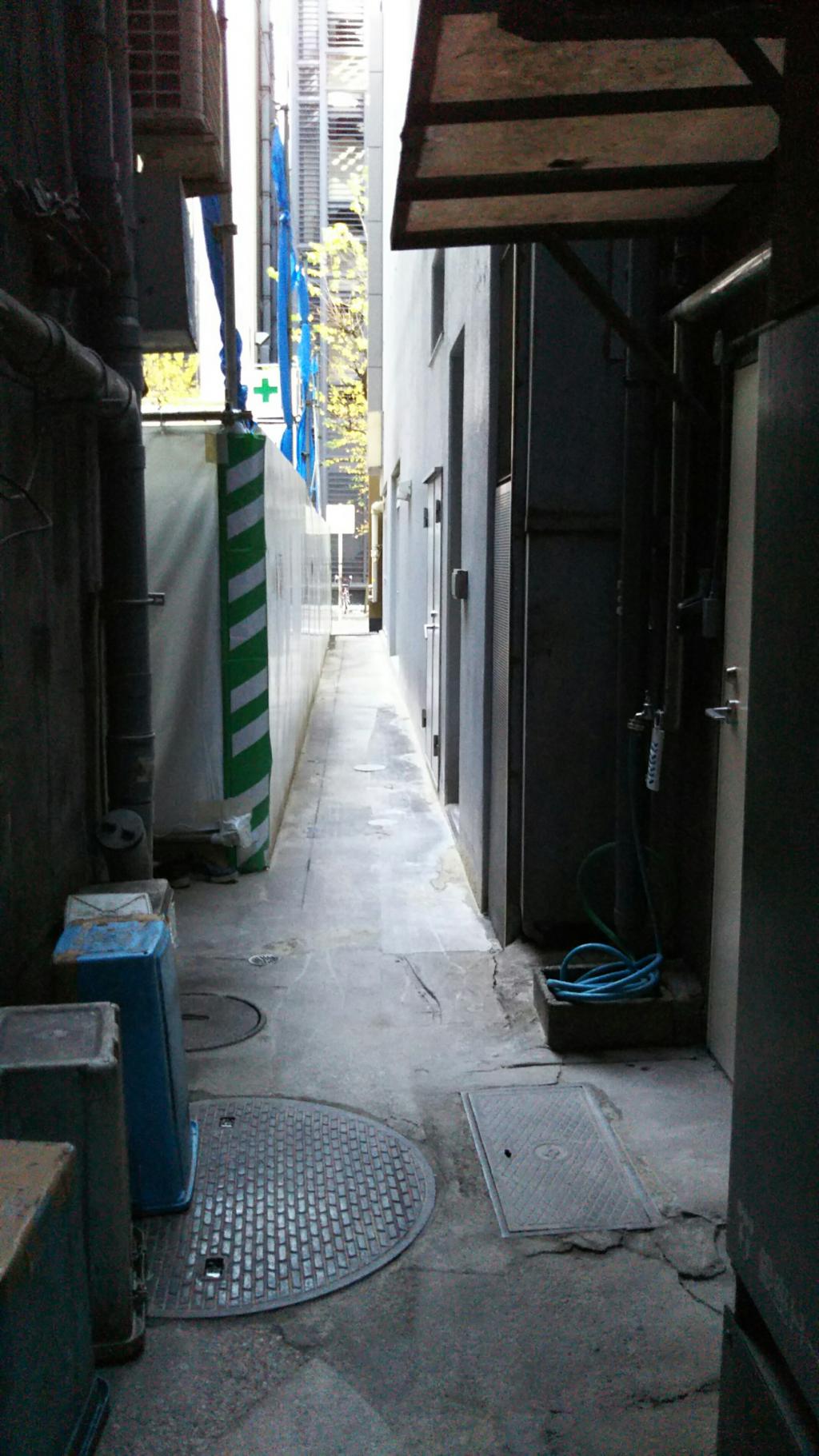  Alleys in Ginza: An alley with Toyo Iwaineari Shrine and automatic doors