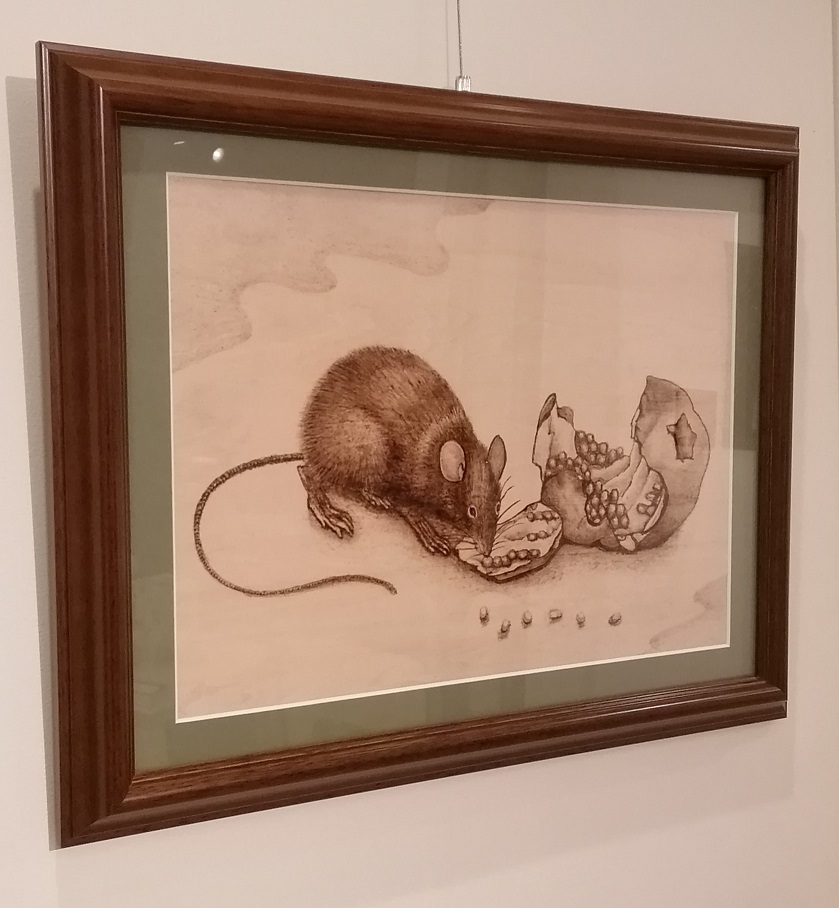 Mouse and pomegranate wood burning
　Classroom student exhibition
　~ GINZA HAKKO tree incense ~ 