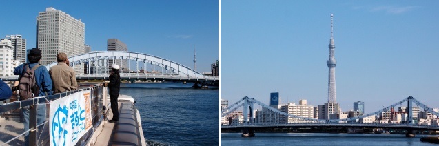  I tried to combine the Eitai Bridge and Kiyosu Bridge on the Sumida River.