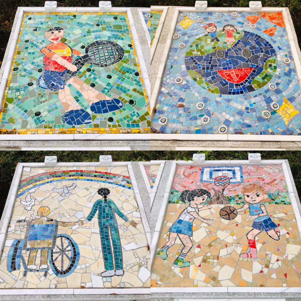 [Tokiwa] [Hisamatsu] [Nihonbashi] [Kyobashi Tsukiji] A new peace monument appears in Harumi, a mosaic painting at elementary school.