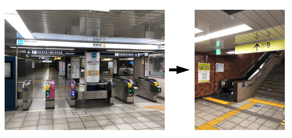  Ginza Station ⇔    Ginza 1-chome Station From June 6 to transfer station!