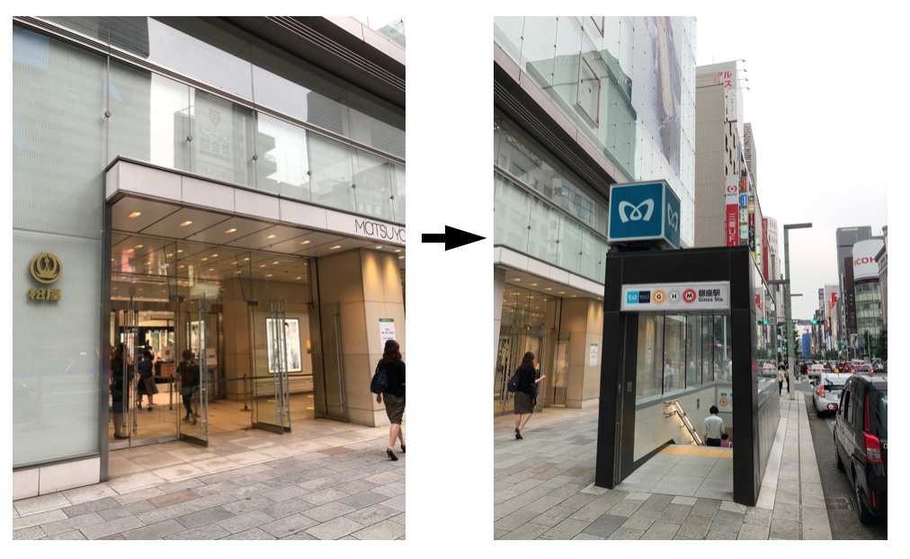  Ginza Station ⇔    Ginza 1-chome Station From June 6 to transfer station!