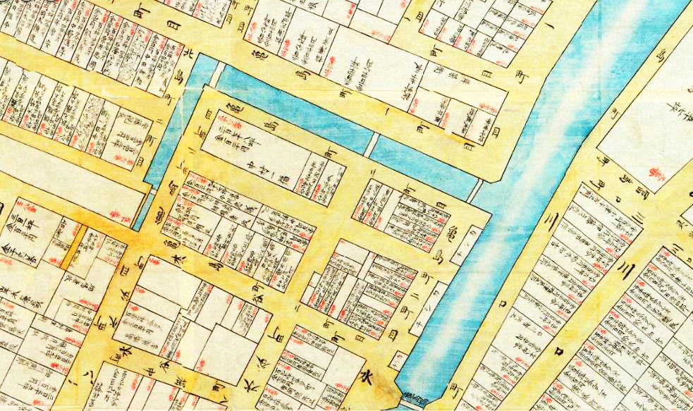 Looking for the map "Kamejima Kobashi" of the first ward gu ticket-Tour around digital old maps