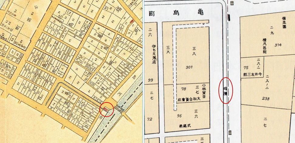 Searching for the entire map of Tokyo City's 5 wards and cadastral map "Kamejima Kobashi"-Digital Old Map Tour