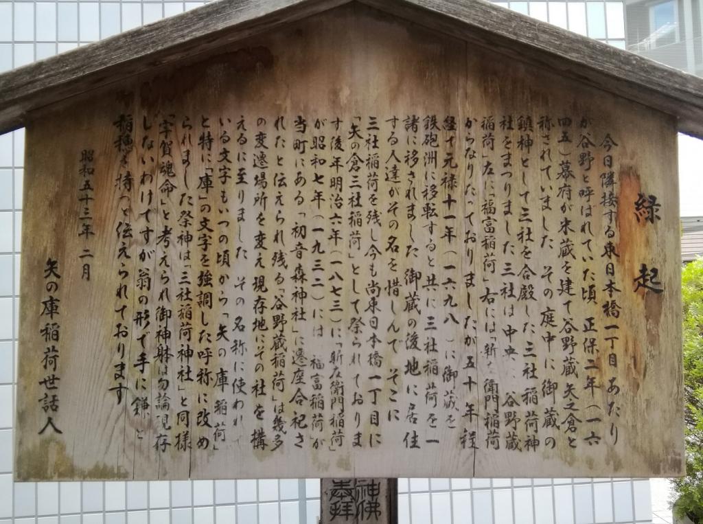 A shrine with a quiet appearance that can be reached from Miyuo Ningyocho Station 12
　~ Yanoko Inari Shrine~ 