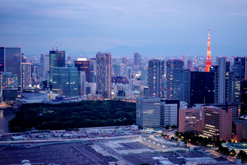 Night view of Chuo-ku, the former site of Tsukiji Market-View from a skyscraper