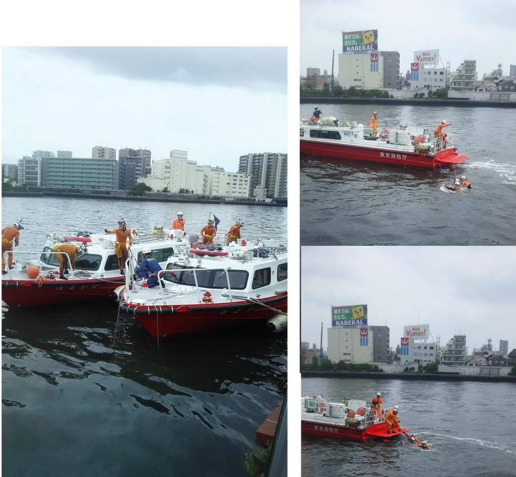 Despite training, the movement is like a real battle. Water rescue squad was dispatched!