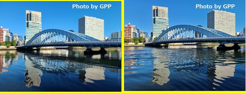 Condition 3: The Sumida River, which has no boats to come and go, has become a big mirror!