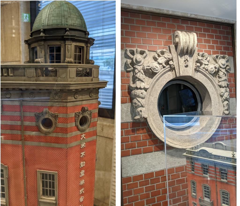 You can see the red brick building in Nihonbashi, loved by Tokyo citizens in the Renaissance style with swirls, flower nets, and pulley decorations, at the place where the building was built.