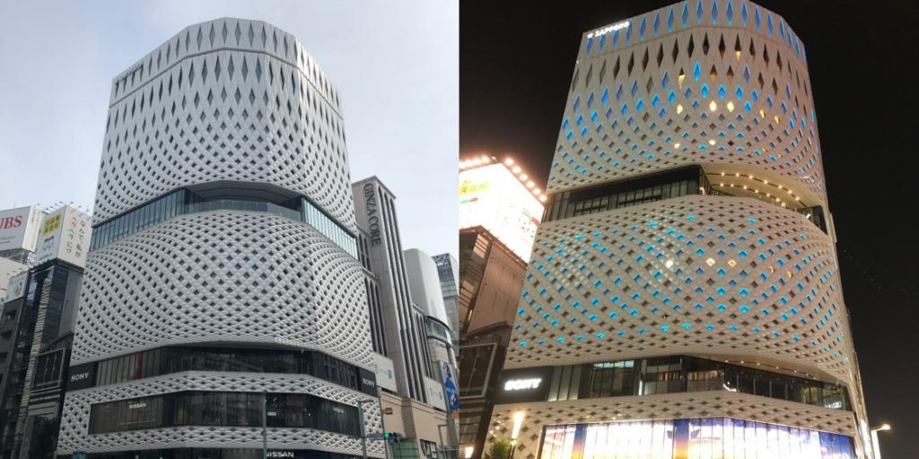 South corner: Ginza Place Ginza's four-way square (Yotsukado) square (Yosumi)