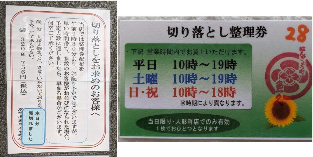 A numbered ticket is required to purchase "cut off". Founded in 1914, Kyokasuzuke in Uokyu, Nihonbashi Ningyocho.
A lot of money is worth 700 yen!