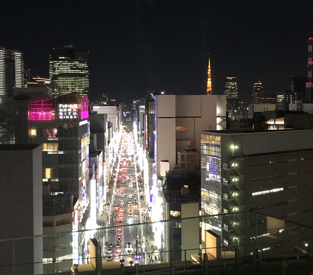 Night View of Ginza Street View of Ginza Street from Kyobashi Mutualkan 110 Tower