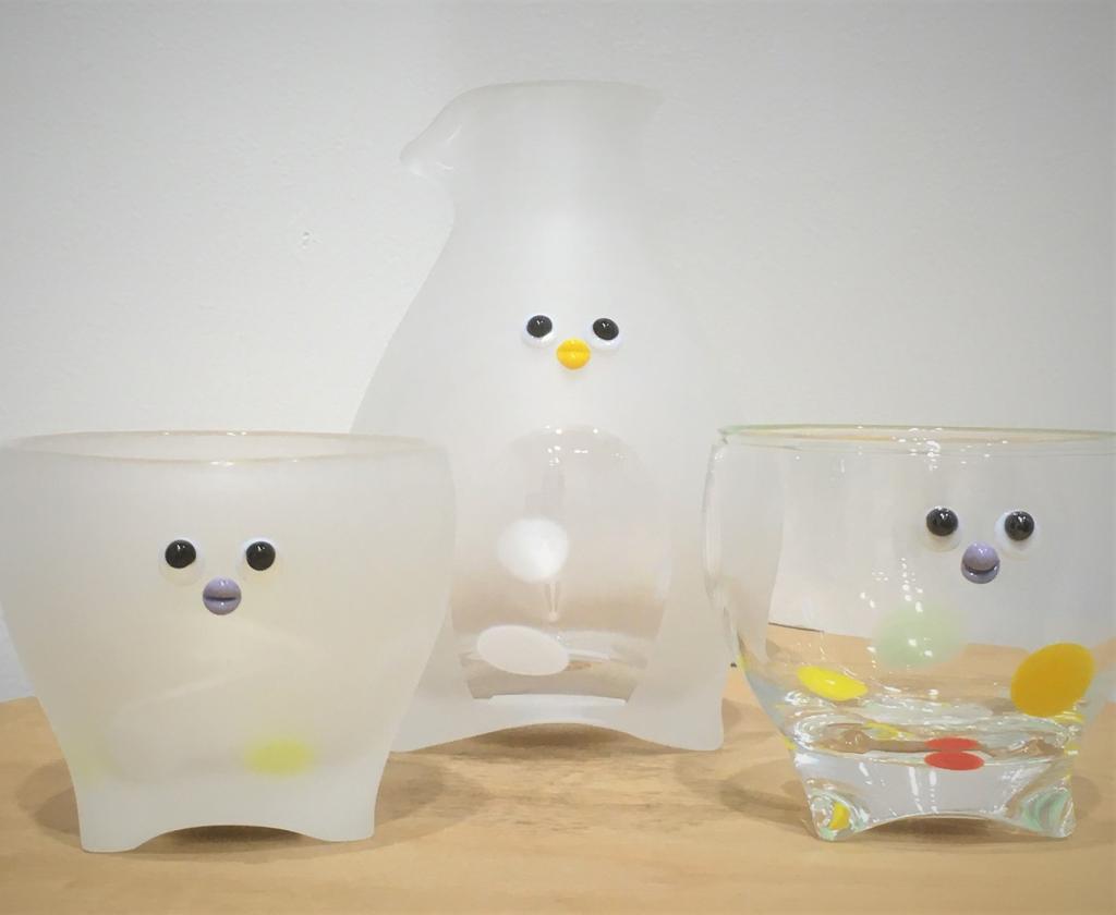 Central:　Glass Monsters
Tuck
H１２×W７,５ｃｍ
6,600 yen
Left and right:　Glass Monsters（S） H６×W７ｃｍ
4,950 yen Morihiromi Glass Exhibition -Hello! Monsters vol.2
　　~ Nihonbashi Kiya Main Store izutuki~