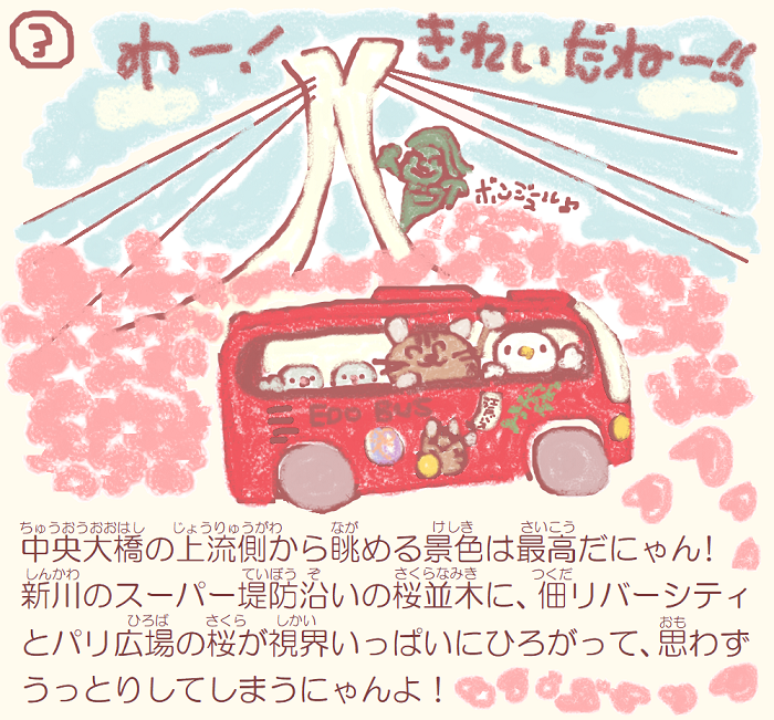  Minato kid! 59.It's a cherry blossom tour on the Edo bus♪