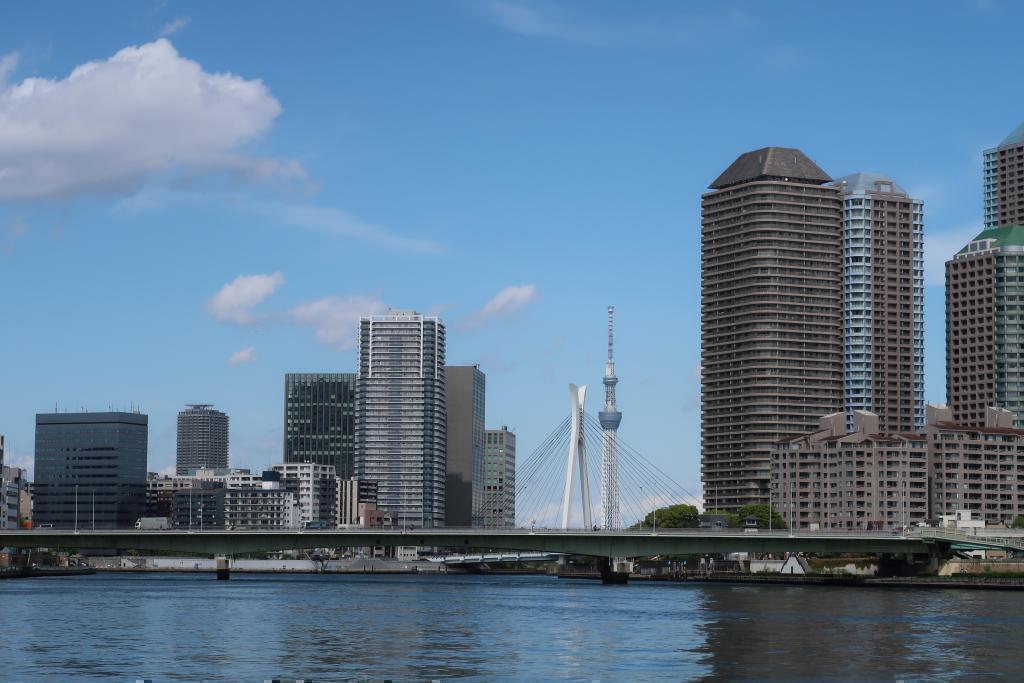 Spring performance from Tsukuda-ohashi Bridge to Kachidokibashi! Let's walk The second part of "Tokyo Sky Tree" seen from the Sumida River Terrace