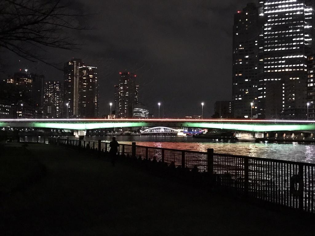  12 bridges on the Sumida River are now lit up.