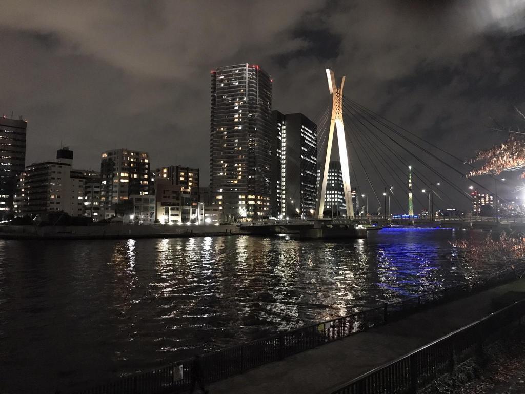  12 bridges on the Sumida River are now lit up.