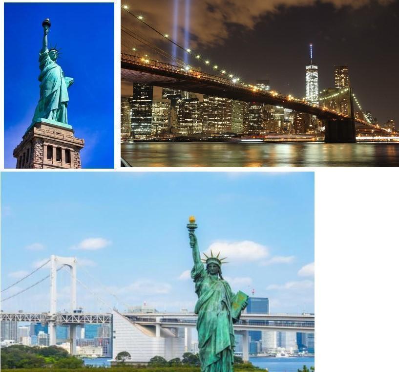 The Statue of Liberty is also in common. New York vs Zhu Oak