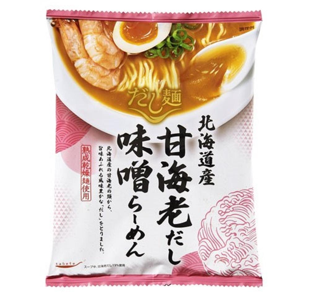 Tebete-dashi noodle
It's sweet shrimp from Hokkaido
Miso ramen
104g (bag)
190 yen (excluding tax)
Renewal of 12 items "tebete Dashi Noodles" with a taste period of 8 months
　　ROJI Nihonbashi, head office of Kokubun Group