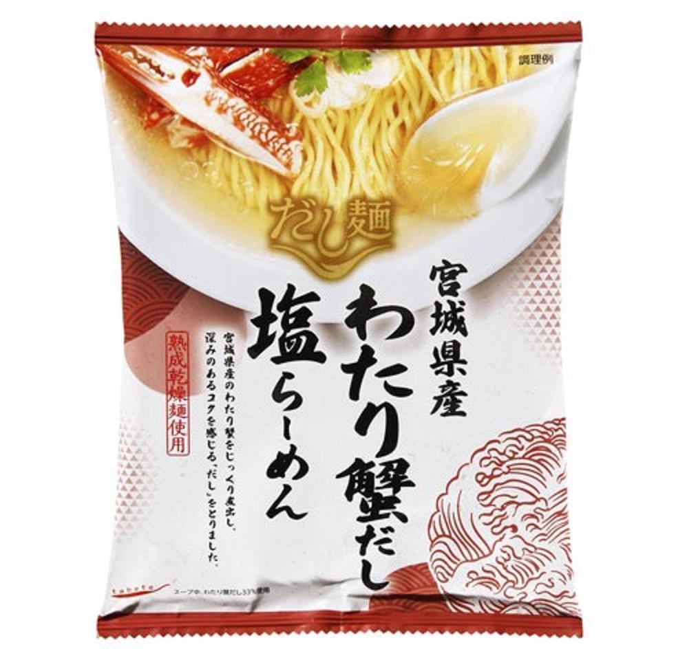 Tebete-dashi noodle
Miyagi prefecture-grown crab
Salt ramen
104g (bag)
190 yen (excluding tax)
Renewal of 12 items "tebete Dashi Noodles" with a taste period of 8 months
　　ROJI Nihonbashi, head office of Kokubun Group