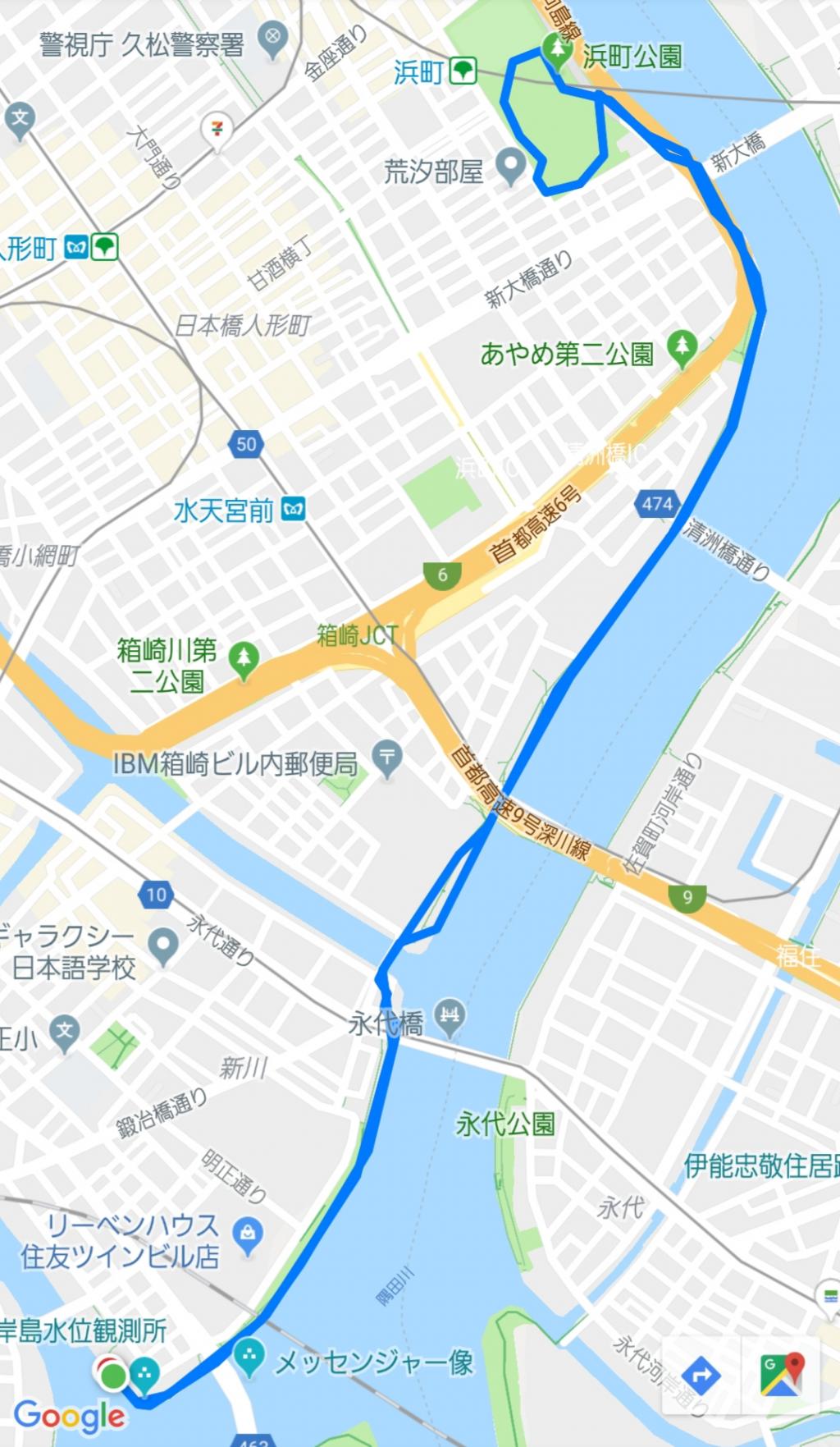  [Morning activities along the Sumida River] Running course that is easy for beginners