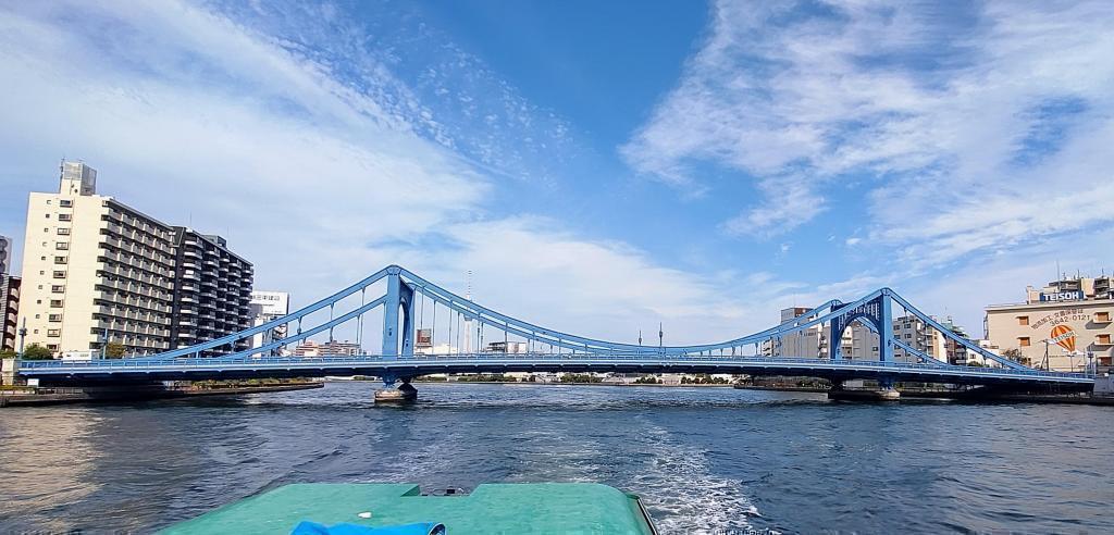  From the rooftop deck of the houseboat, Sumida River