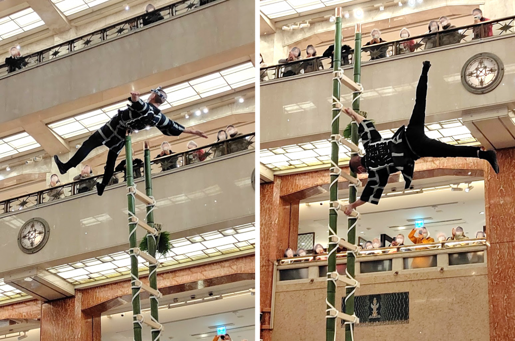  Show off the magic of "woodworking, waving, ladder riding" Nihonbashi Mitsukoshi New Year Festival 