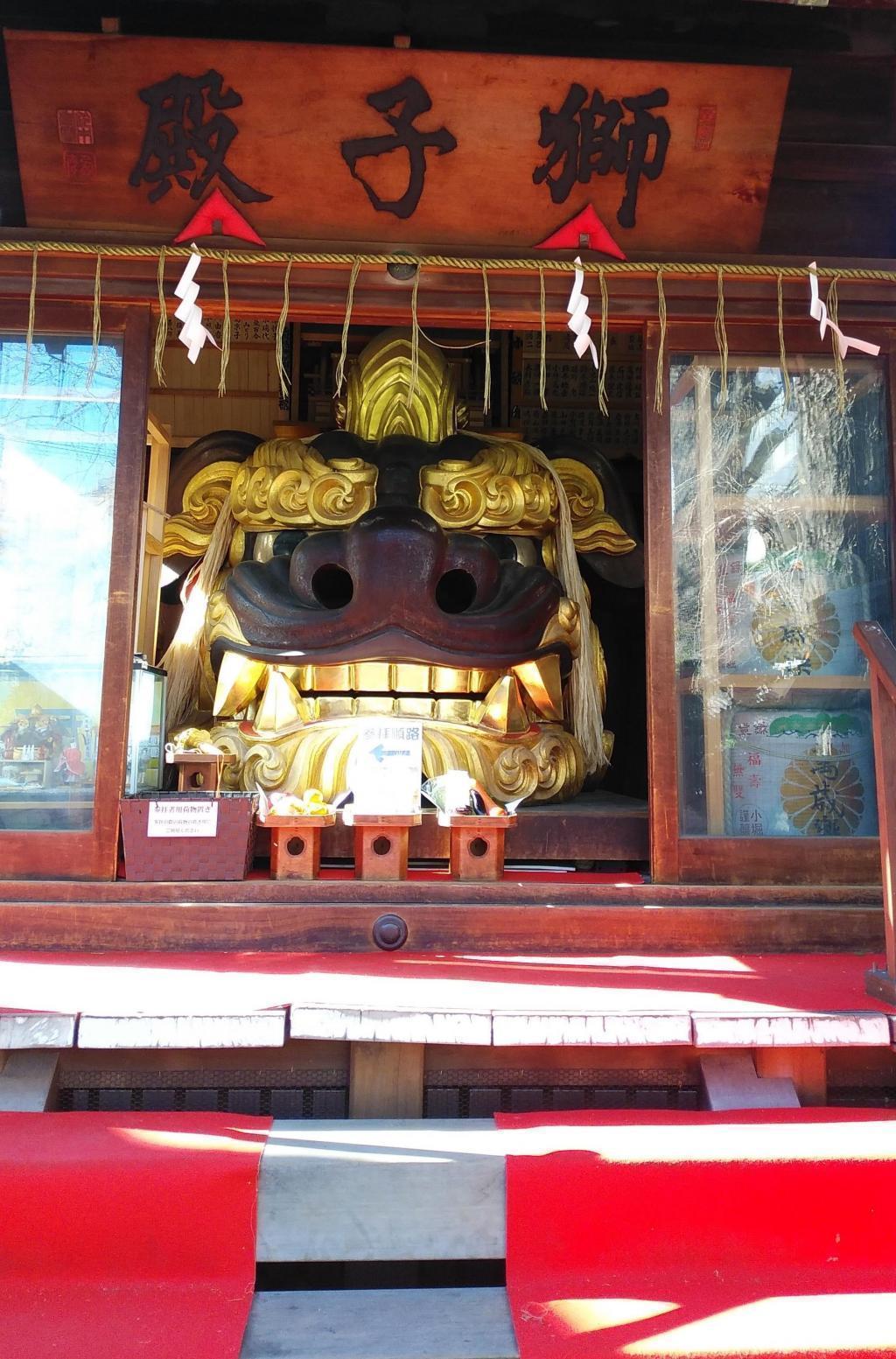  What can be seen from the inside of the lion head