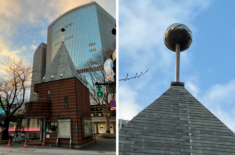 The waiting needle is an object Sukiyabashi police box A little worrisome "police box" building @ Ginza