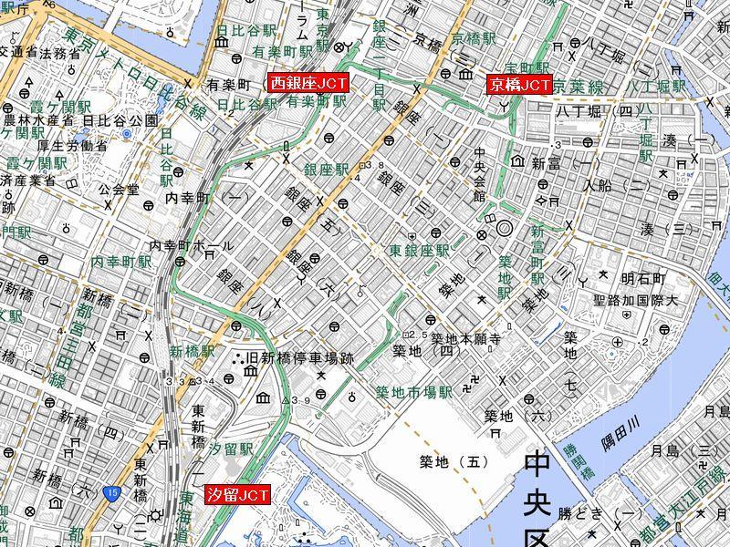 What is the future of the three junctions surrounding Ginza?…？ Junctions surrounding Ginza-Shiodome JCT, Nishi Ginza JCT, Kyobashi JCT