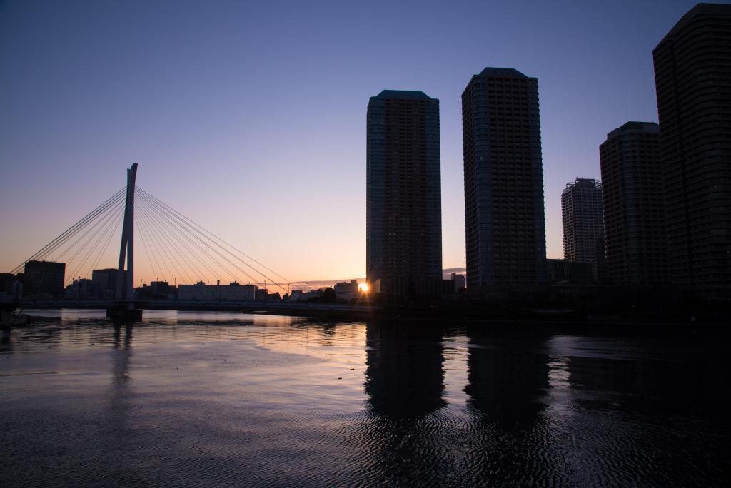 Landscape of the waterside view from Minato