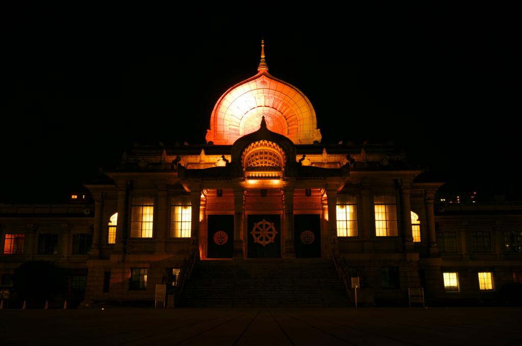 Tsukiji Honganji at main hall Night