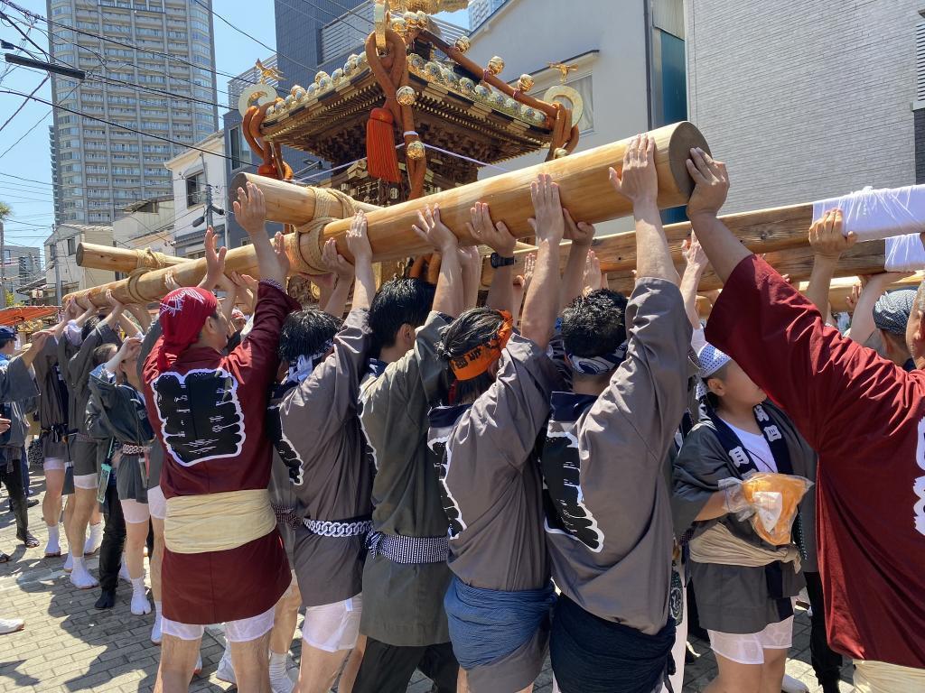 portable shrine Union imperial procession Lion Heads Each Town portable shrine Union imperial procession - Sumiyoshi-jinja Shirine Reisai Festival -