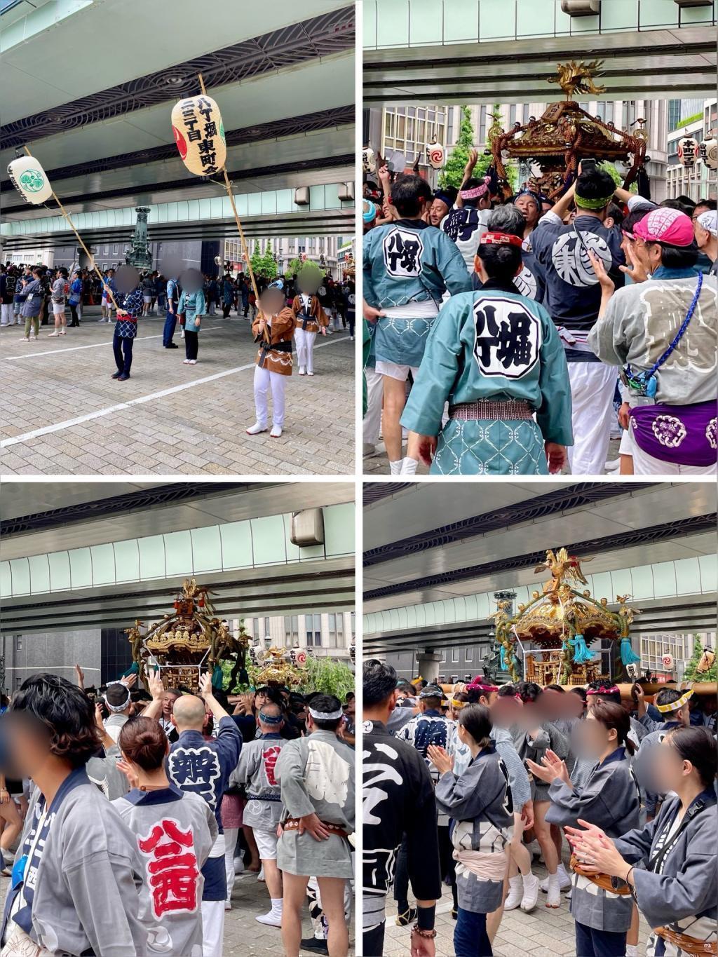 portable shrine parades along Hatchobori 2-chome west, Hatchobori 4-chome east, Hatchobori 3-chome west Chuo-dori (Sanno Festival) Shimomachi Union imperial procession