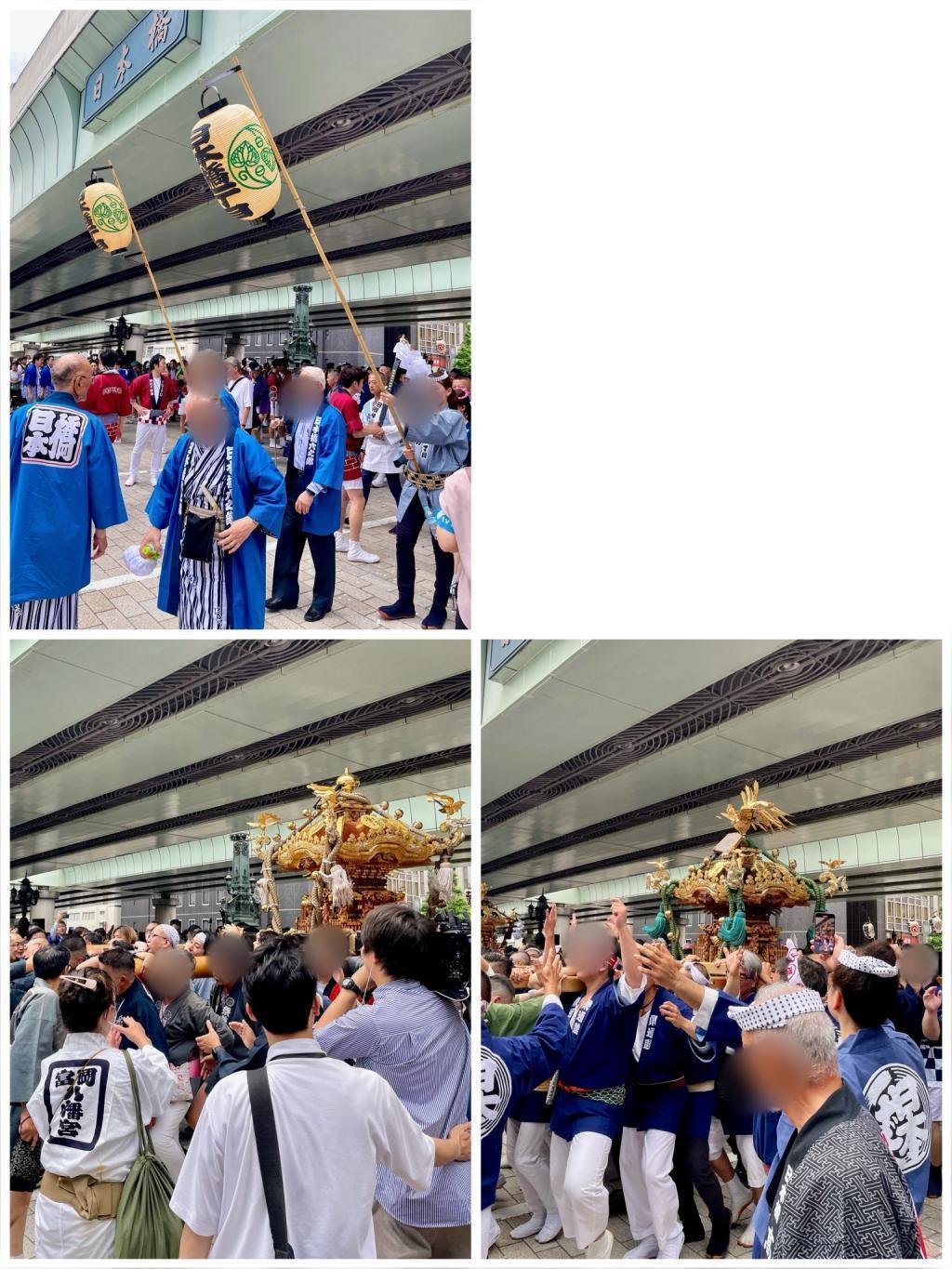 portable shrine walks through Nihonbashi 1-chome and Nihonbashi 2-chome-dori Chuo-dori (Sanno Festival) Shimomachi Association imperial procession