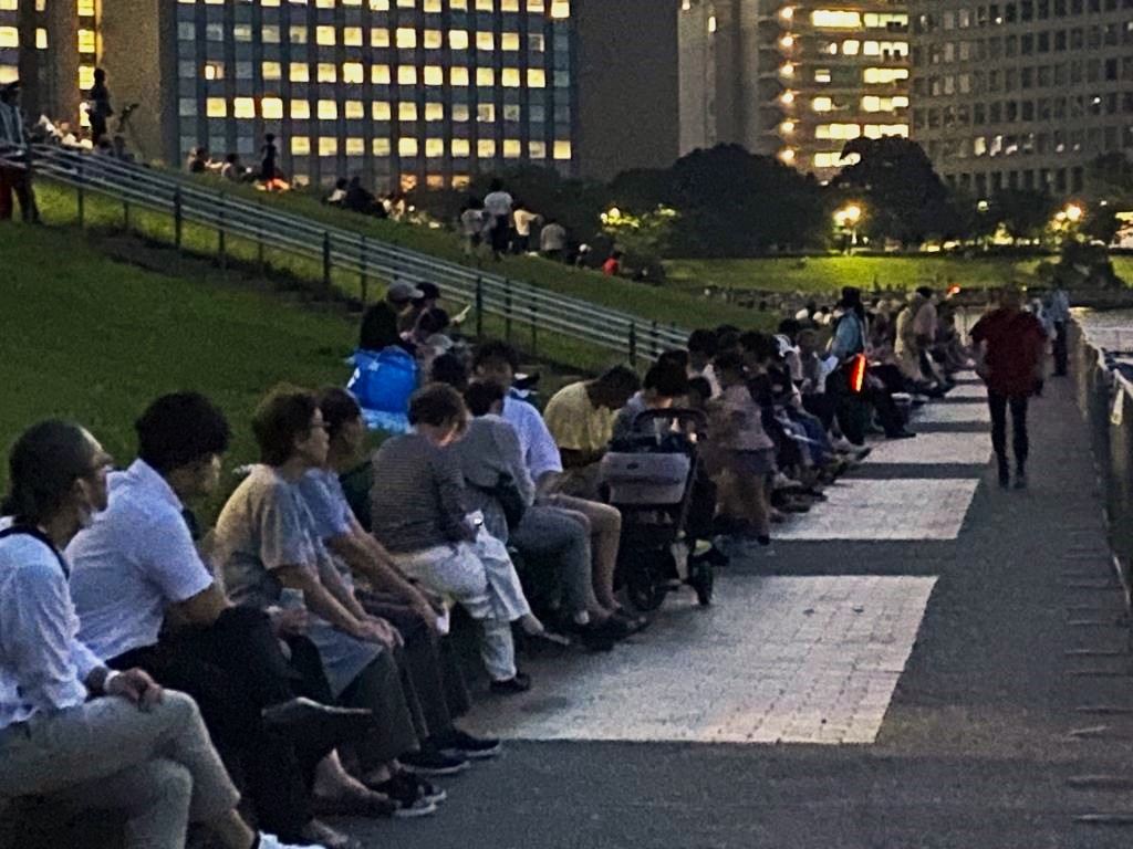  On the Sumida River, fireworks festival-Eitai Bridge, Sky Tree into Bags