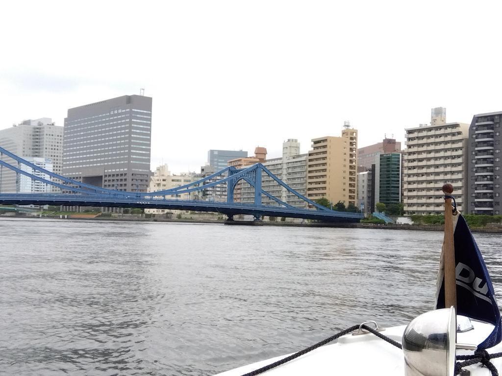 After passing Mannen Bridge, Sumida River Kiyosu Bridge distant view Why was a fun study tour of the 11th Edo Tokyo River Why did you enjoy visiting the boat?
