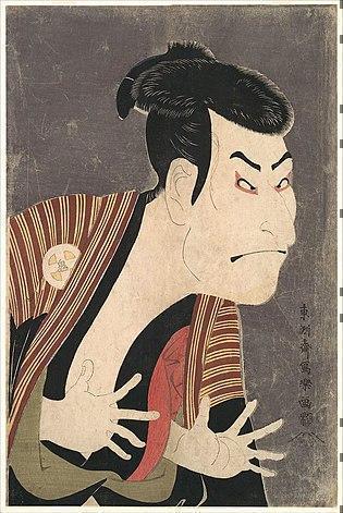 Publishing beauty and actor paintings Sharaku's work "The 3rd generation Oniji Otani's Ni Edobei (May 1764, 1794, Koijobo Someke Tezuna, played by Kawarasaki-zagami), the 3rd Tsutashige Tsutaya Shigesaburo, the town of Ukiyo-e, Nihonbashi "Utamaro Sharaku-san Hokusai-san walked".