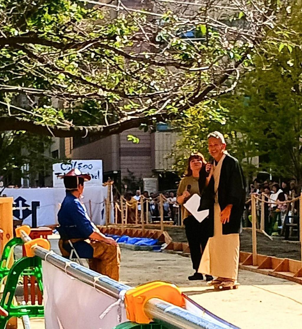 Amon Miyamoto, who was produced, also greeted me! OH！ Edo Tokyo Festival "You can see Yabusame in Chuo-ku! Was a lucky first experience! At Horidome Children's Park