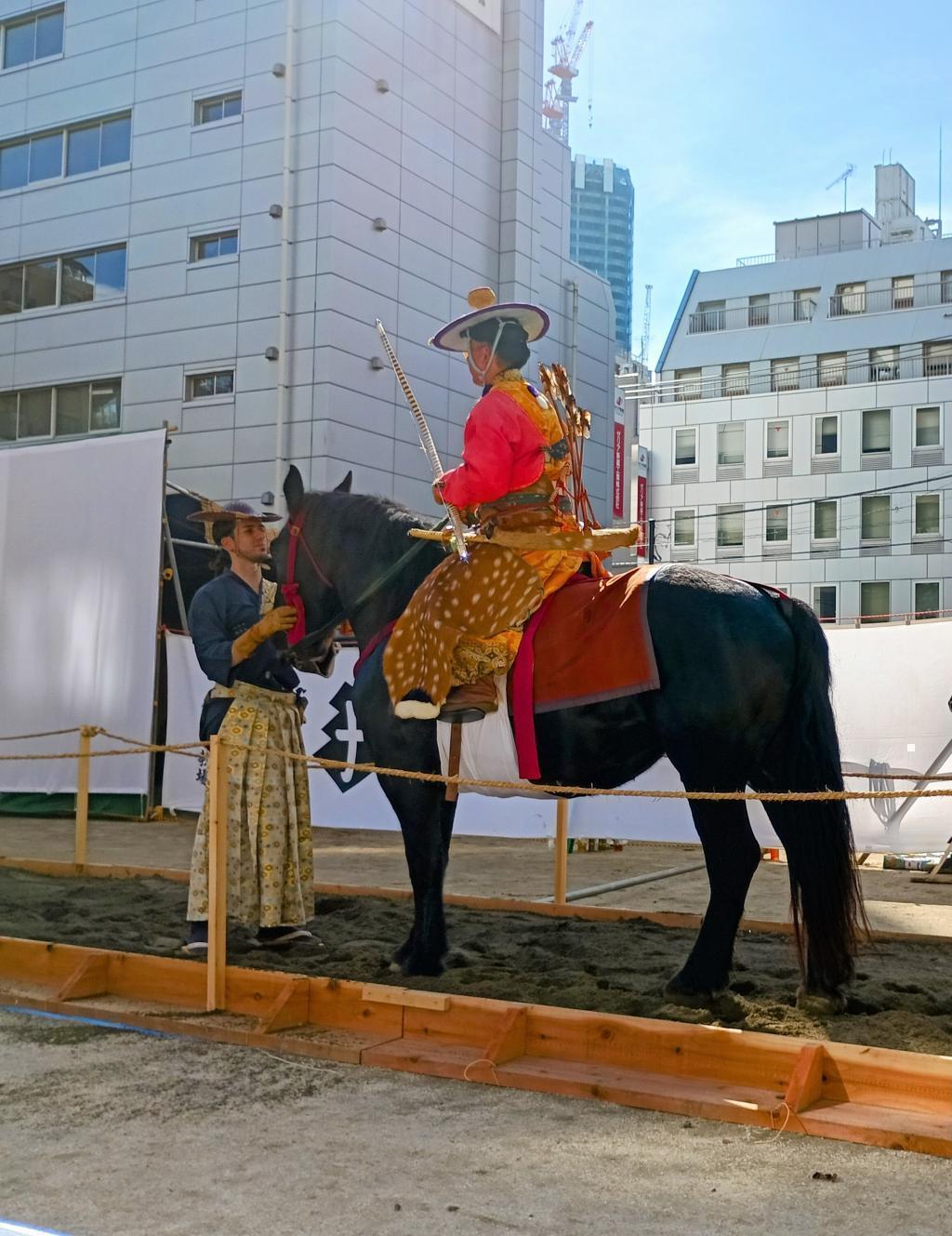 Hunting costumes from the Kamakura period-The deer fur is worn on the hakama to prevent the hakama from getting dirty. OH！ Edo Tokyo Festival "You can see Yabusame in Chuo-ku! Was a lucky first experience! At Horidome Children's Park