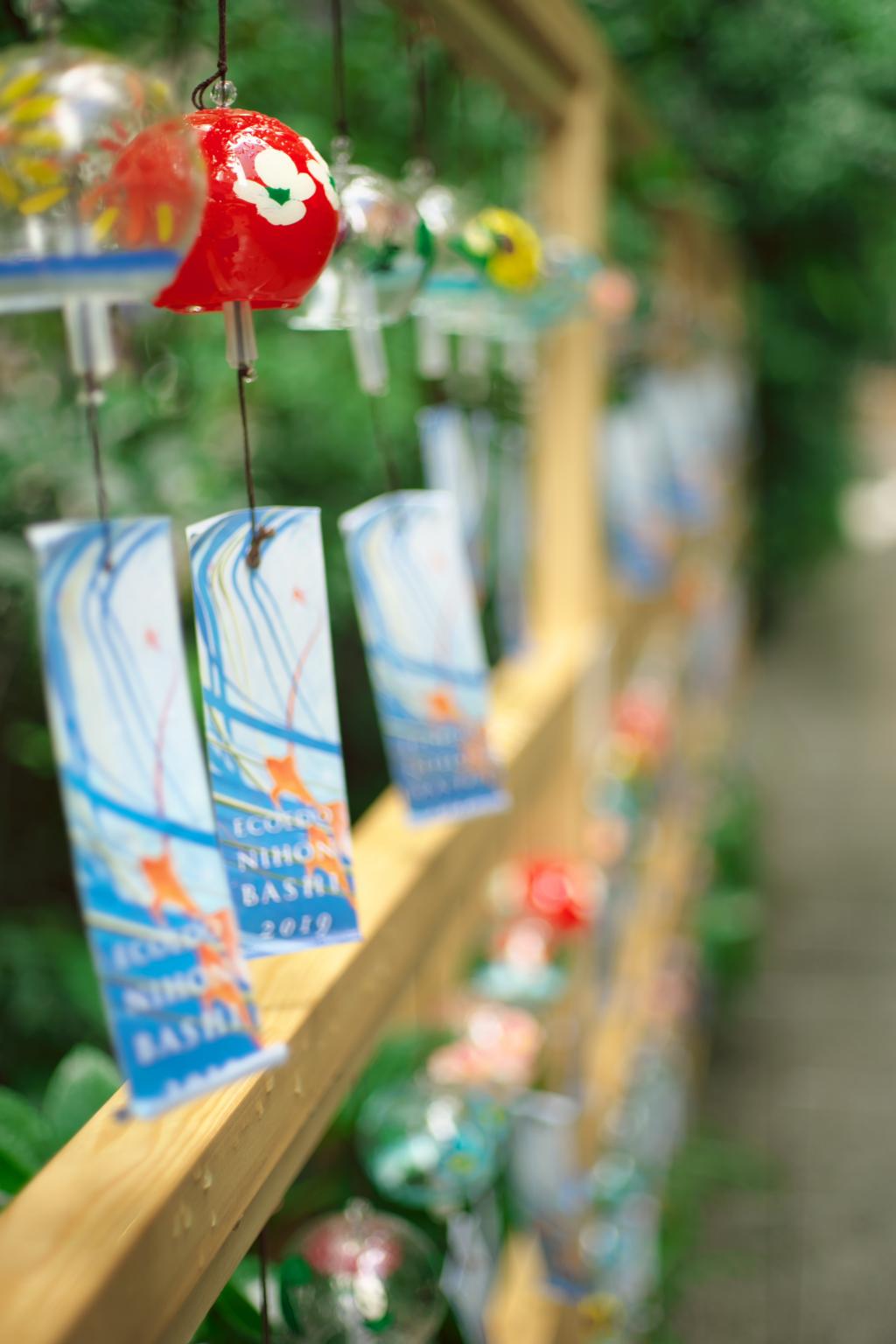 Light up of the 90th anniversary of the opening of the ECO EDO Nihonbashi and the Important Cultural Property Mitsui Main Building in the daytime forest wind chimes.