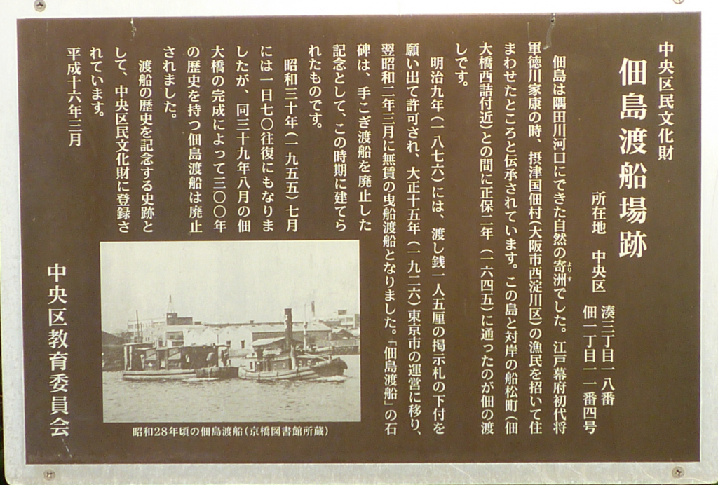  ■Chuo-ku History Shoyo <14> Tsukuda's ferryboat-the transition of the former Funa Matsumachi side-