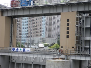 Construction of Kamejima River Sluice Gate Jeanne Louise in Edo