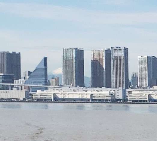  Harumi Wharf and Mount Fuji from Toyosu Ohashi