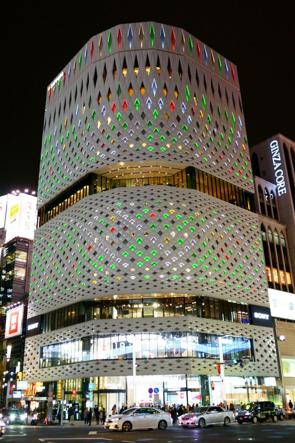 Night view, illumination around Ginza Place Ginza